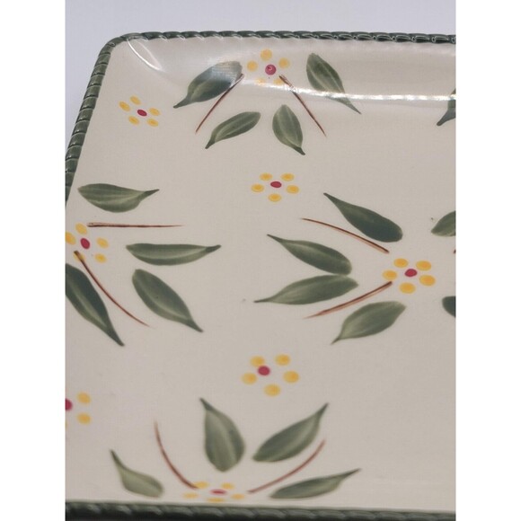 Temptations by Tara Square Old World Green 7" Salad Plates NEW - Picture 2 of 7